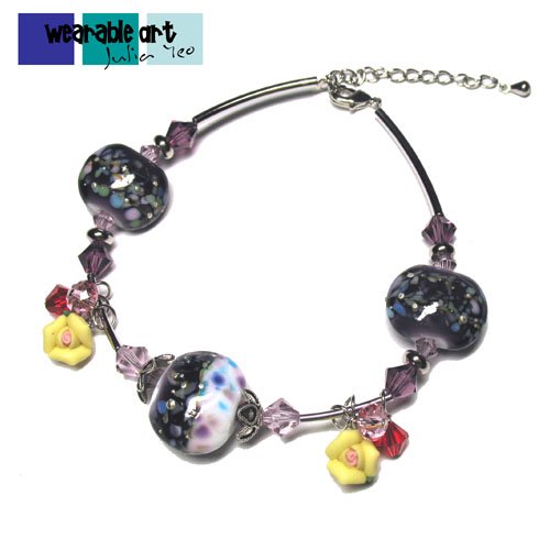 Tropical Oasis ~ One-of-a-kind Lampwork Bracelet