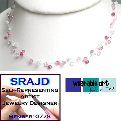 ~Flora~ 3 strand illusion / Swarovski Crystal Lariat Necklace