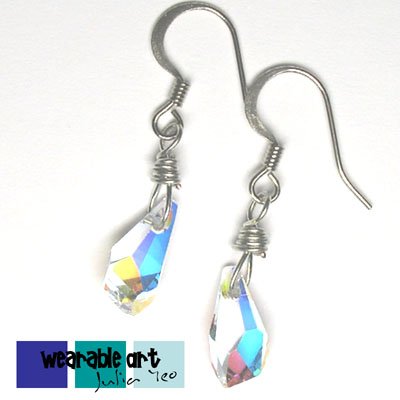 ~Polygon Drops~ Wire Wrap Swarovski Crystal Earrings