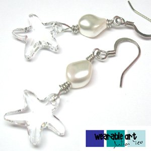 Swarovski Earrings for Wedding Brides, Bridesmaid ~ Starfish by the beach
