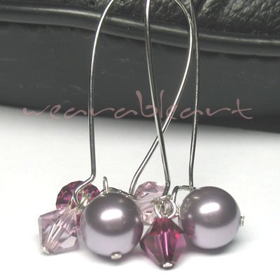 Beadalicia ~ Swarovski Crystals & Pearl Earrings