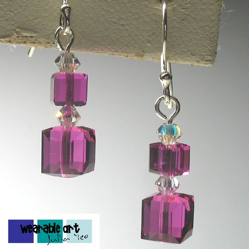 Swarovski Earrings for Wedding Brides, Bridesmaid ~ .925 Sterling Silver