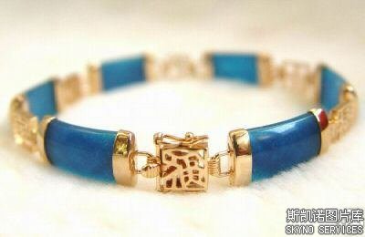 A-Spectacular Blue Jade &14k Lucky Bracelet