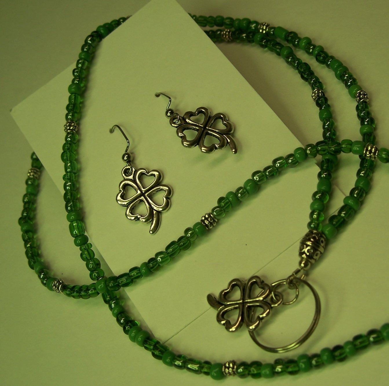 Lucky Charm Name Badge/Lanyard/Earring Set