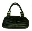 Folded Look Handbag with Rhinestone Buckles