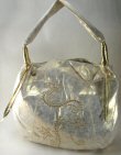 Jumbo Designer Handbag with Studded Flower Design