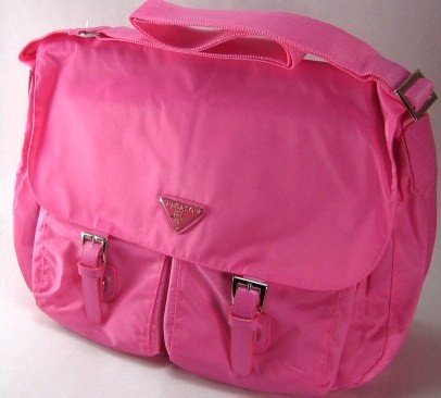 Fuchsia Microfiber Fold Over Handbags with Two Front Pockets