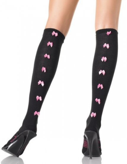 Knee Socks with Bow Seam Back
