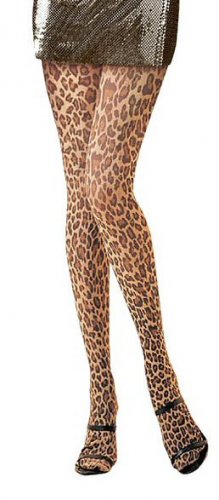 Opaque Leopard Print Tights