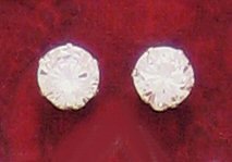 9mm Round CZ Sterling Silver Earrings