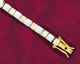 CZ and Gold Plated 8 Inch Tennis Bracelet