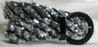 Braided Sequin Belts Patent Buckle