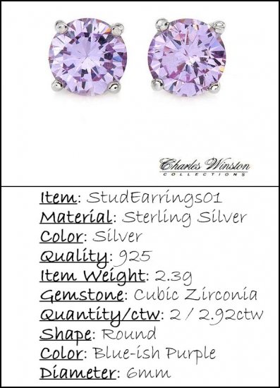 Purple Earrings - Charles Winston