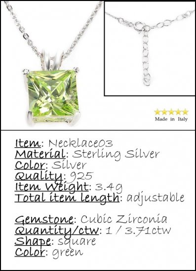 Green CZ Necklace