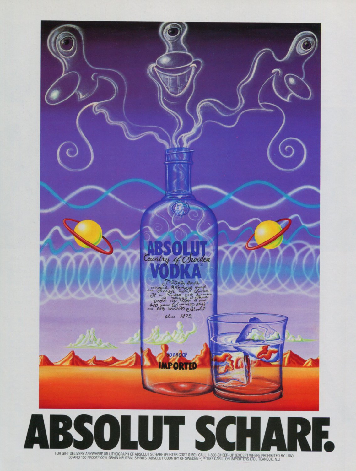 Kenny Scharf Absolut Scharf Art Ad Absolut Vodka Advertisement Advert