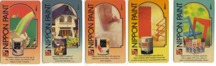 Nippon paint 2 Phonecard (mint) set of 5. Limited Edition