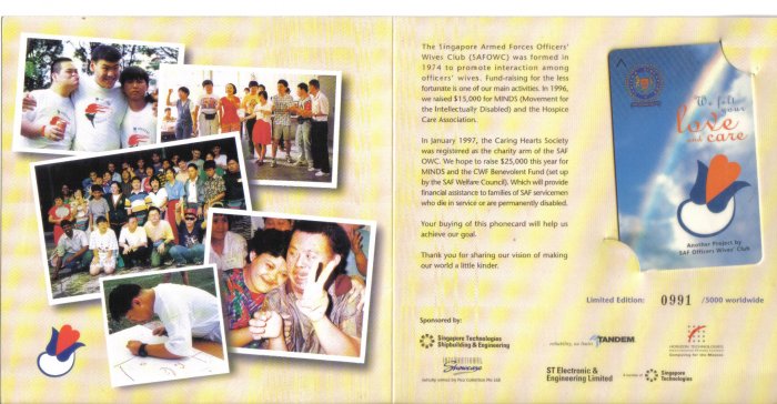 SAF CARE Phonecard (mint) Set of 1. Limited Edition