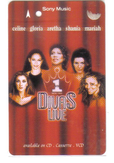 Divas Live - Celine dion, Gloria estafan, mariah careh. (mint) Transport card. Limited Edition