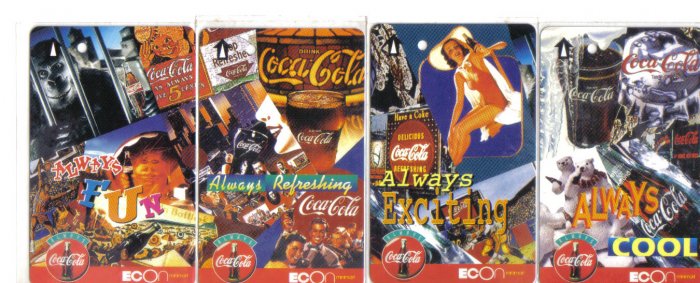 coke (mint) Transport card - Limited Edition. Set of 4