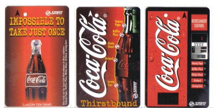 coke (mint) Transport card - Limited Edition. Set of 3