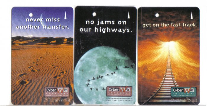 Cyberway (mint) Transport card - Limited Edition. Set of 3