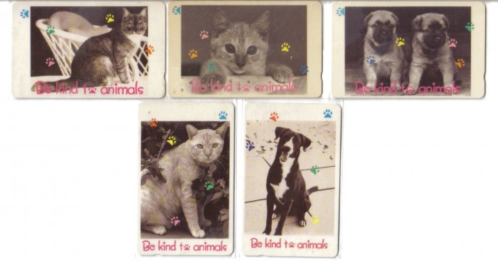 Animals - Used phonecard set of 5