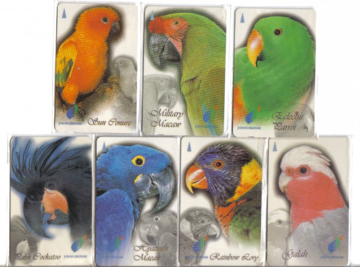 Jurong Bird Park Used phonecard set of 7