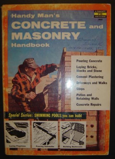 Handyman's Concrete and Masonry Guide book - 1956