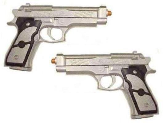 2 Silver Beretta Airsoft Paintball Guns Gun Pistols