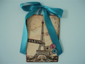 Eiffel Tower Paris Magnetic Board Picture Frame Set of 4 Glitter Magnets Fleur De Lis TEAL