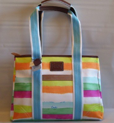 MANHATTAN WEEKEND WATERCOLOR STRIPE TOTE