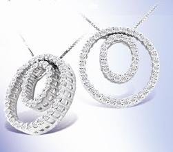 1/4Ct. Double Circle Diamond Pendant in 14K White Gold