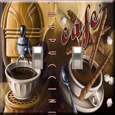 Cappucino Cafe Double Switchplate Cover