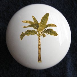 Palm Tree Tropical Ceramic Dresser/Cabinet Knob