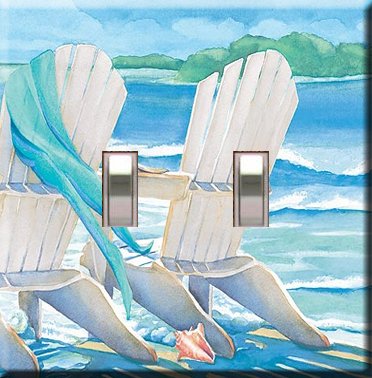 Lazy Days Beach Chairs Double Switchplate Cover