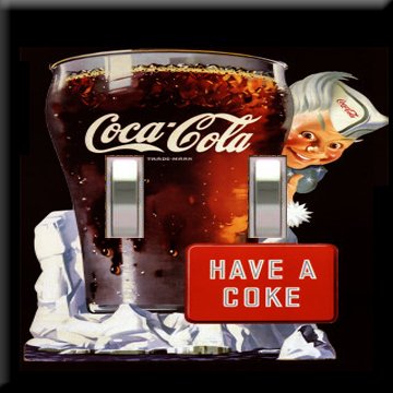 Drink Coca Cola Retro Double Switchplate Cover