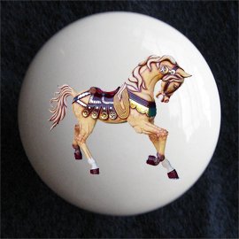 Carousel Horse Ceramic Dresser/Cabinet Knob