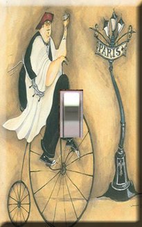 Fat Chef on Bicycle Single Switchplate Cover