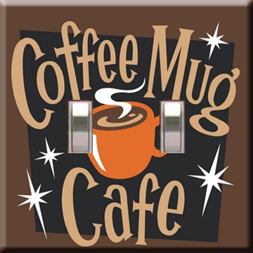 Coffee Mug Cafe Decorative Double Switchplate Cover