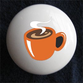 Coffee Mug Cafe Decorative Ceramic Dresser Cabinet Knob