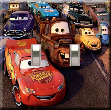 Lightning McQueen Decorative Double Switchplate Cover