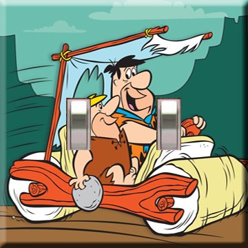 Fred Flintstone & Barney Decorative Double Switchplate Cover