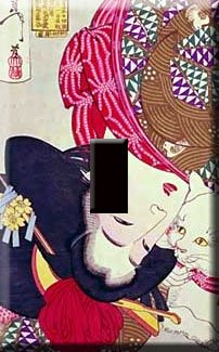 Geisha Girl Decorative Single Switchplate Cover