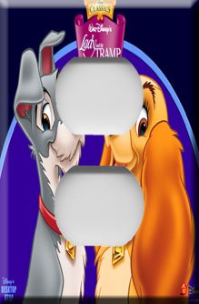 Lady & the Tramp Handcrafted Outlet Cover