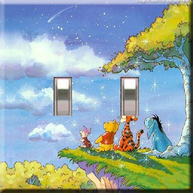 Winnie the Pooh Wish Upon a Star Handcrafted Double Swithplate Cover