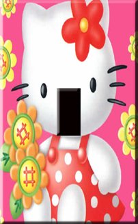 Hello Kitty in Pink Handcrafted Single Switchplate Cover