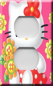 Hello Kitty in Pink Handcrafted Outlet Cover