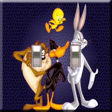 Looney Tunes #3 Handcrafted Double Switchplate Cover