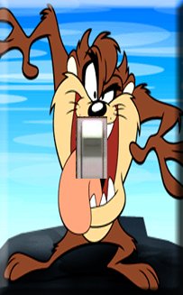 Taz-the Tazmanian Devil Handcrafted Single Switchplate Cover