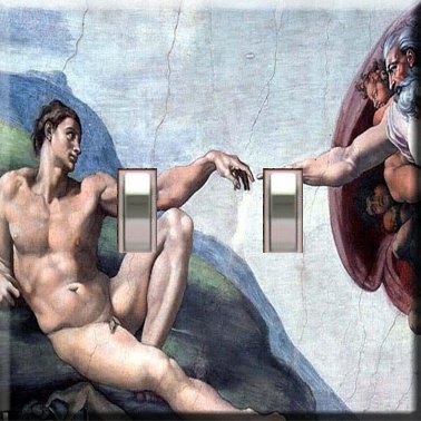 Michaelangelo's Creation Handcrafted Double Switchplate Cover